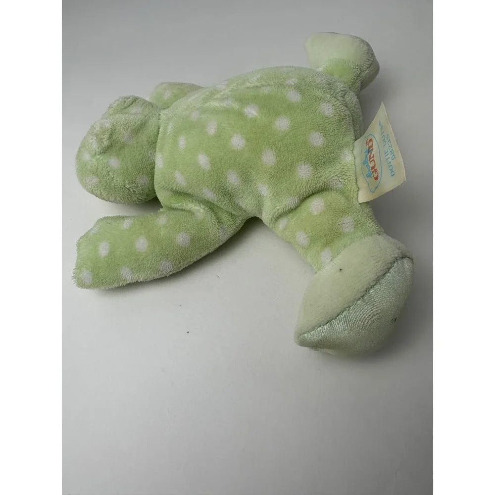 Baby GUND Dottie Dots‎ Frog Plush Toy Green White Polka Dot Rattle 58235